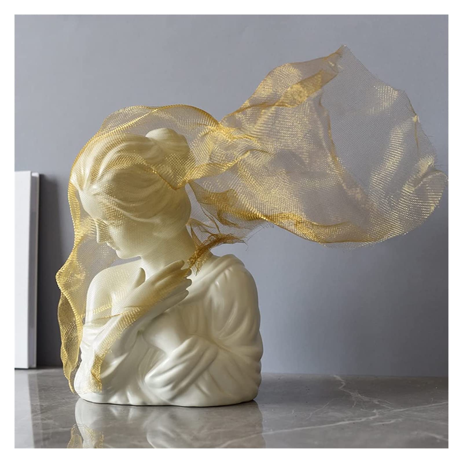Amazon.com: ALDEPO Sculpture Tabletop Veil Girl Ceramic Sculpture